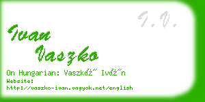 ivan vaszko business card